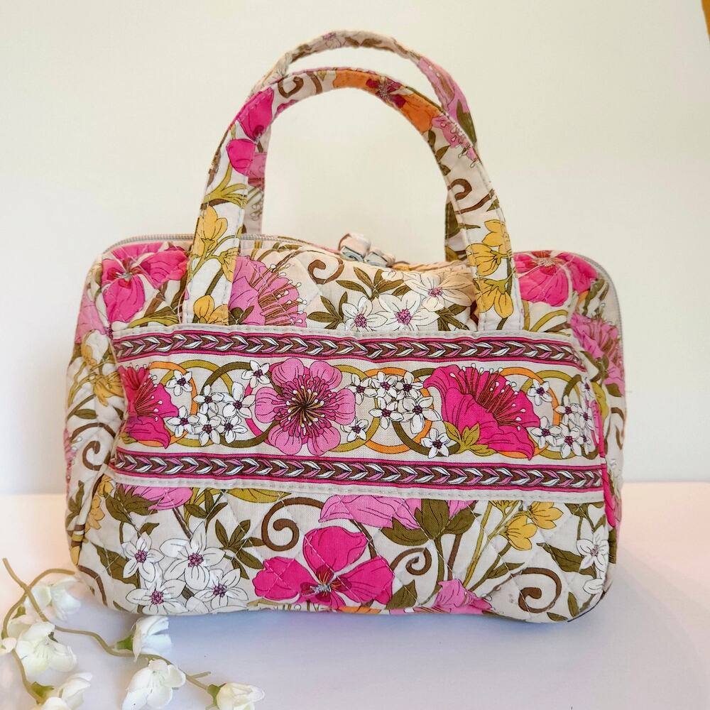 Vera Bradley Tea Garden Grand Cosmetic Travel Bag Floral Vintage